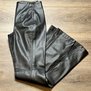 Free People Real Deal High Waisted Vegan Leather Trousers Sz 28